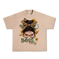 Burro Western Messy Bun Boss Lady With Money Urban Heavy Tee - BundleAndBundleShop