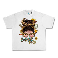 Lunar Rock Western Messy Bun Boss Lady With Money Urban Heavy Tee - BundleAndBundleShop