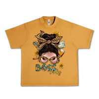 Peanut Butter Western Messy Bun Boss Lady With Money Urban Heavy Tee - BundleAndBundleShop