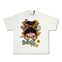 Pistachio Western Messy Bun Boss Lady With Money Urban Heavy Tee - BundleAndBundleShop