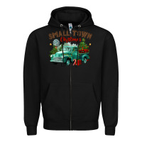 Black small town christmas Zipper Hoodie - CowGirlArtShop