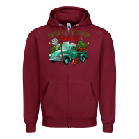 Burgundy small town christmas Zipper Hoodie - CowGirlArtShop