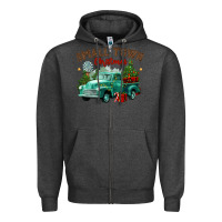 Charcoal Heather small town christmas Zipper Hoodie - CowGirlArtShop