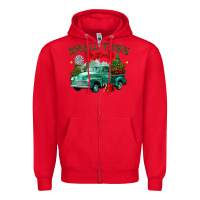 Red small town christmas Zipper Hoodie - CowGirlArtShop