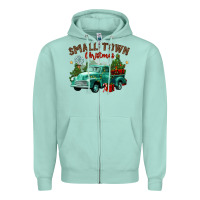 Seafoam small town christmas Zipper Hoodie - CowGirlArtShop