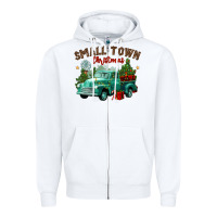 White small town christmas Zipper Hoodie - CowGirlArtShop