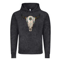 Vintage Black Turquoise Bull Skull Vintage Hoodie - Jasminsmagicworld