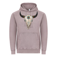 Vintage Zinc Turquoise Bull Skull Vintage Hoodie - Jasminsmagicworld