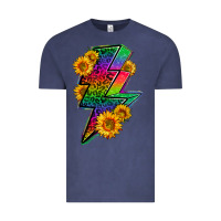 Vintage Denim LGBTQ+ Lightnin' Bolt With Sunflower Vintage Tee - BundleAndBundleShop