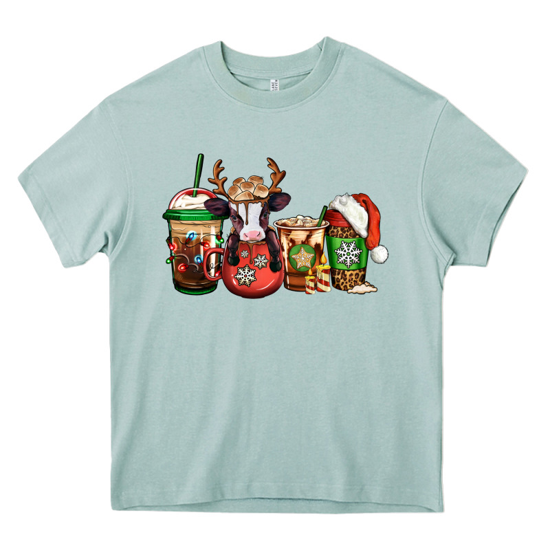 Christmas Baby Calf Coffee Cups Heavy Core Tee by Jasminsmagicworld | Teevron