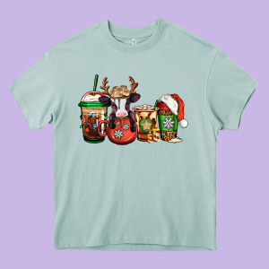 Christmas Baby Calf Coffee Cups Heavy Core Tee Designed By Jasminsmagicworld