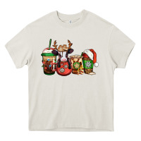 Cream christmas baby calf coffee cups Heavy Core Tee - Jasminsmagicworld