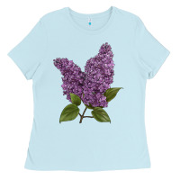 Baby Blue Purple Lilac Flower Illustrations Ladies Tee - LillyAllenDesigns