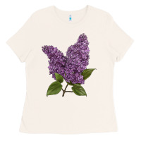 Bone Purple Lilac Flower Illustrations Ladies Tee - LillyAllenDesigns