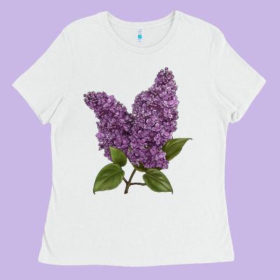 Purple Lilac Flower Illustrations Ladies Tee Designed By Lillyallendesigns