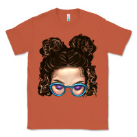 Copper Messy Bun Mom And Glitter Glasses Classic Tee - BundleAndBundleShop