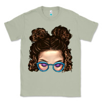 Matcha Messy Bun Mom And Glitter Glasses Classic Tee - BundleAndBundleShop