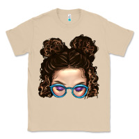 Mushroom Messy Bun Mom And Glitter Glasses Classic Tee - BundleAndBundleShop