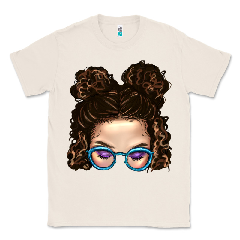 Messy Bun Mom And Glitter Glasses Classic Tee by BundleAndBundleShop | Teevron