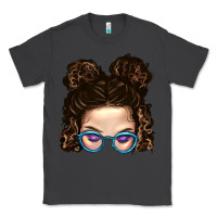 Smoke Messy Bun Mom And Glitter Glasses Classic Tee - BundleAndBundleShop