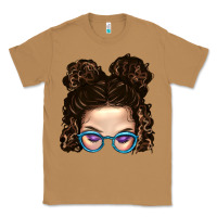 Toasted Coconut Messy Bun Mom And Glitter Glasses Classic Tee - BundleAndBundleShop