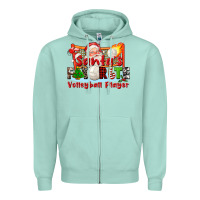Seafoam santas favorite volleyball player Zipper Hoodie - CowGirlArtShop