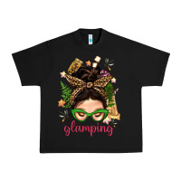 Black Glamping Messy Bun With Glamping Camp Tent Bbs Urban Heavy Tee - BundleAndBundleShop