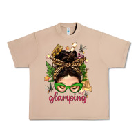 Burro Glamping Messy Bun With Glamping Camp Tent Bbs Urban Heavy Tee - BundleAndBundleShop
