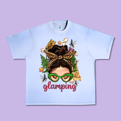 Glamping Messy Bun With Glamping Camp Tent Bbs Urban Heavy Tee Designed By Bundleandbundleshop