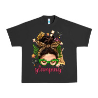 Pigment Black Glamping Messy Bun With Glamping Camp Tent Bbs Urban Heavy Tee - BundleAndBundleShop