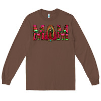 Chestnut Mom with Floral Aztec and Leopard Background Long Sleeve Tee - Bettercallsaul