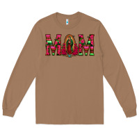 Toasted Coconut Mom with Floral Aztec and Leopard Background Long Sleeve Tee - Bettercallsaul