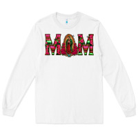 White Mom with Floral Aztec and Leopard Background Long Sleeve Tee - Bettercallsaul