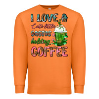 Carrot I Love A Cute Little Cactus Holding Coffee Premium Sweatshirt - FaDigitalArtStudio