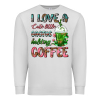 Dove Grey I Love A Cute Little Cactus Holding Coffee Premium Sweatshirt - FaDigitalArtStudio