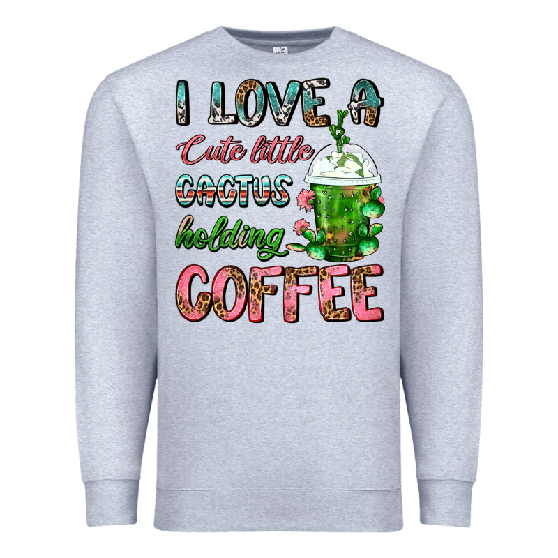 I Love A Cute Little Cactus Holding Coffee Premium Sweatshirt by FaDigitalArtStudio | Teevron