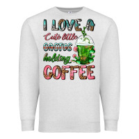 Oatmeal Heather I Love A Cute Little Cactus Holding Coffee Premium Sweatshirt - FaDigitalArtStudio