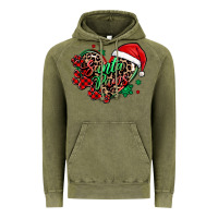 Vintage Olive santa paws christmas heart Vintage Hoodie - MaliasSmallBusiness