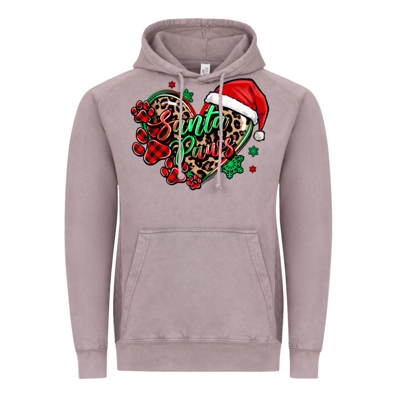 Santa Paws Christmas Heart Vintage Hoodie by MaliasSmallBusiness | Teevron