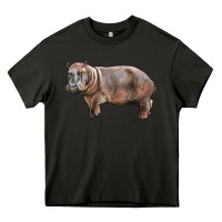 Asphalt hippopotamus Heavy Core Tee - LillyAllenDesigns