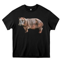 Black hippopotamus Heavy Core Tee - LillyAllenDesigns