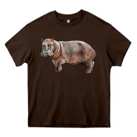Chocolate Brown hippopotamus Heavy Core Tee - LillyAllenDesigns