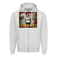 Dove Grey omg santa i know him elf Zipper Hoodie - CowGirlArtShop
