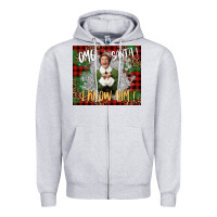 Heather Grey omg santa i know him elf Zipper Hoodie - CowGirlArtShop