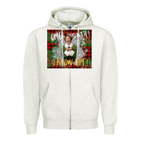 Oatmeal Heather omg santa i know him elf Zipper Hoodie - CowGirlArtShop