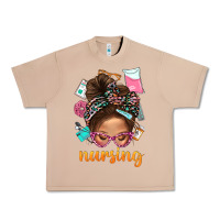 Burro Messy Bun Nursing With Leopard Glasses Bbs Urban Heavy Tee - BundleAndBundleShop