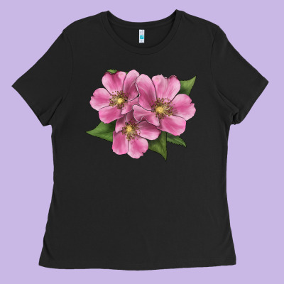 Wild Prairie Rose Illustrations Ladies Tee Designed By Lillyallendesigns