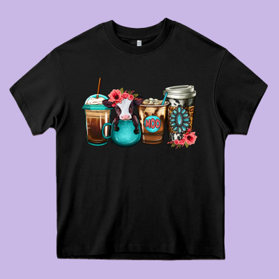 Baby Calf Coffee Cups Heavy Core Tee Designed By Jasminsmagicworld