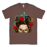 Chestnut Messy Bun Mom Faith And Rose Classic Tee - BundleAndBundleShop