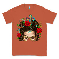 Copper Messy Bun Mom Faith And Rose Classic Tee - BundleAndBundleShop